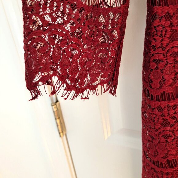RN Studio By Ronnie Nicole Burgundy Lace Dress - Picture 5 of 9